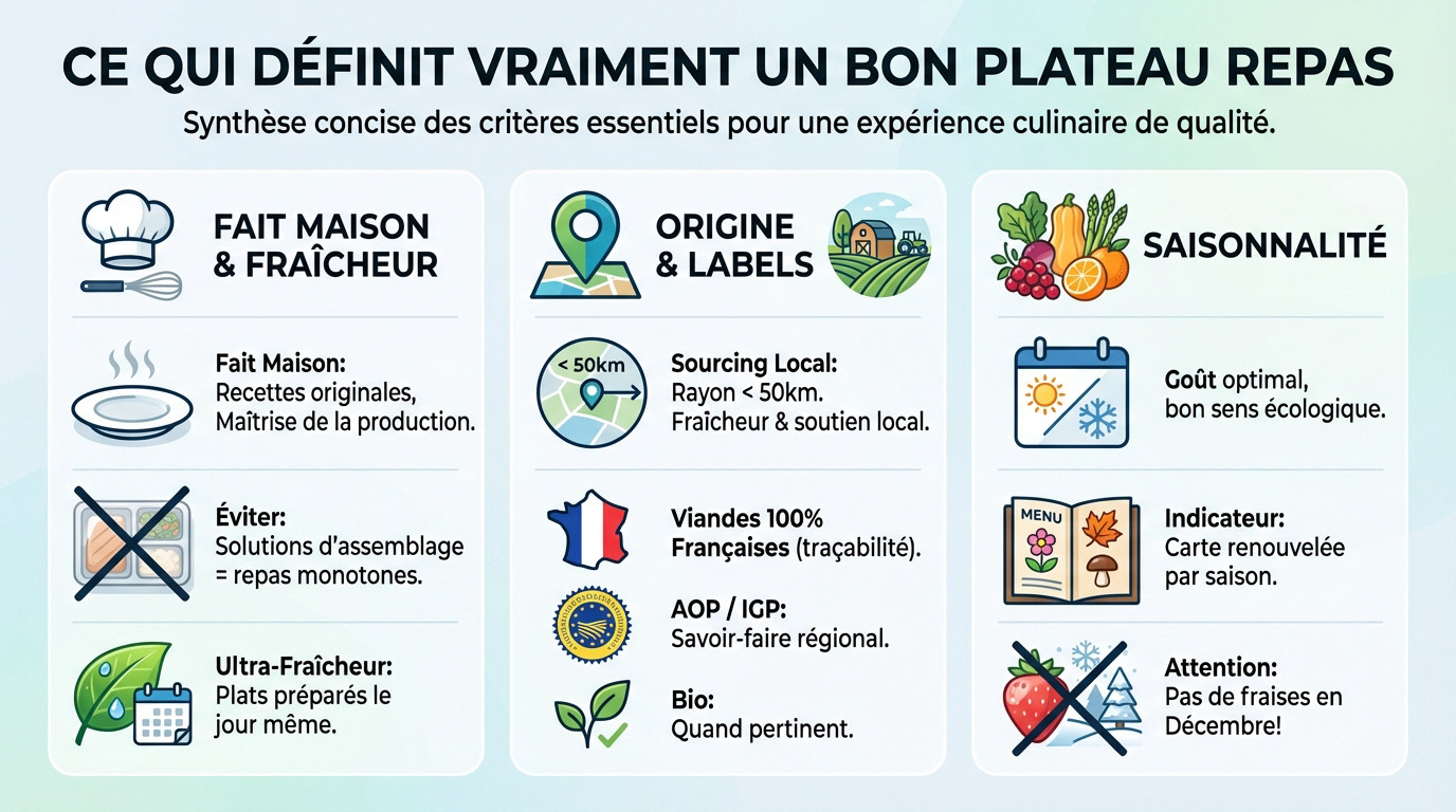 Sélection de produits frais pour un plateau repas entreprise de qualité