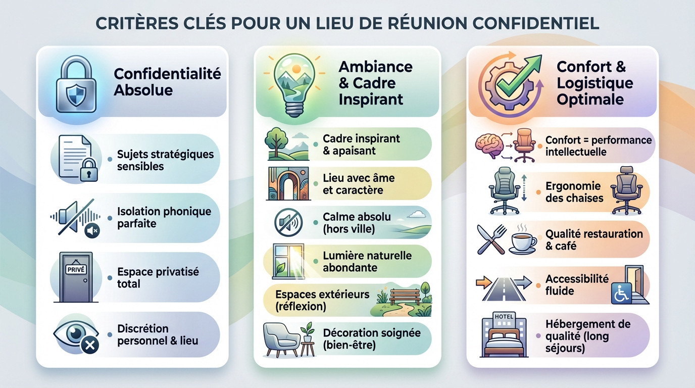 Salle de réunion isolée et lumineuse idéale pour un comité de direction confidentiel