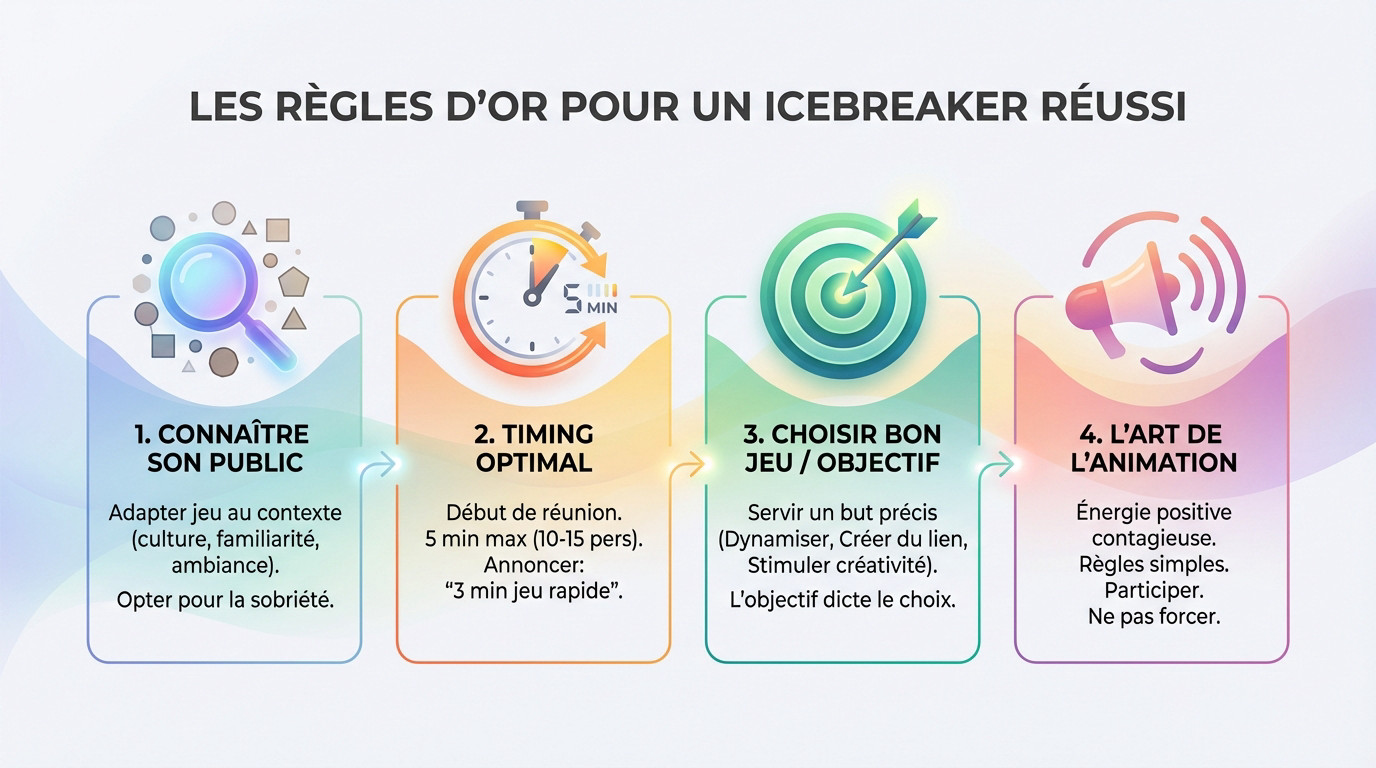 Règles d'or pour réussir son icebreaker en réunion d'équipe